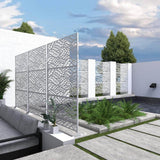 Lirago 75 x 48 in. White Modern Outdoor Screen Privacy Screen with Leaf Patterns Wall Decal