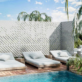 Lirago 72 in. H x 47 in. W White Outdoor Metal Privacy Screen Garden Fence Wall Applique