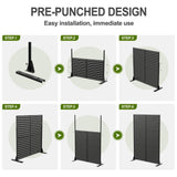 Lirago 72 in. H x 47 in. W White Outdoor Metal Privacy Screen Garden Fence Wall Applique