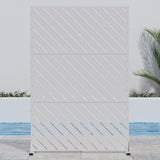 Lirago 72 in. H x 47 in. W White Outdoor Metal Privacy Screen Garden Fence Wall Applique