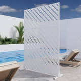 Lirago 72 in. H x 47 in. W White Outdoor Metal Privacy Screen Garden Fence Wall Applique