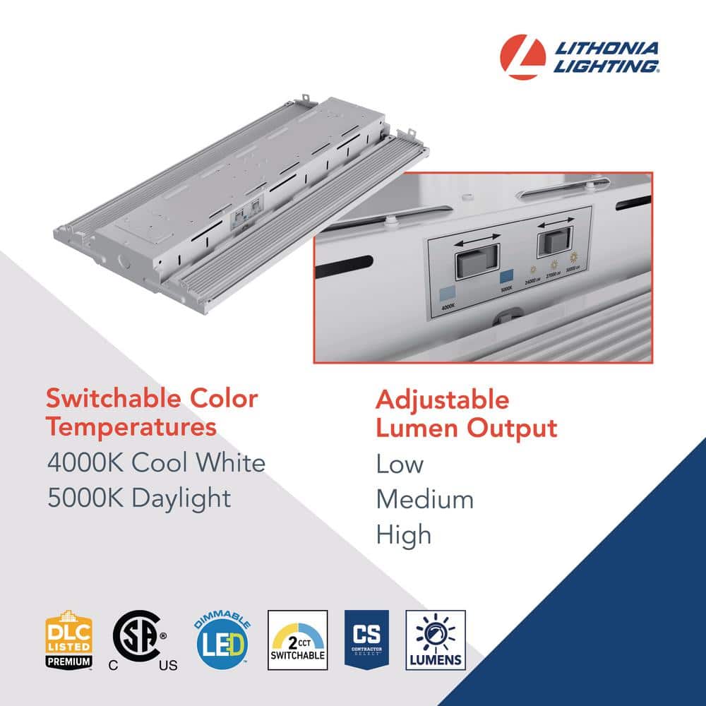 Lithonia Lighting Contractor Select CPHB 1.9 ft. 575-Watt Equivalent Adjustable Lumen and CCT Integrated LED Dimmable White High Bay Light