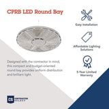 Lithonia Lighting Contractor Select CPRB 250-Watt Equivalent Integrated LED White High Bay Light Fixture, 4000K