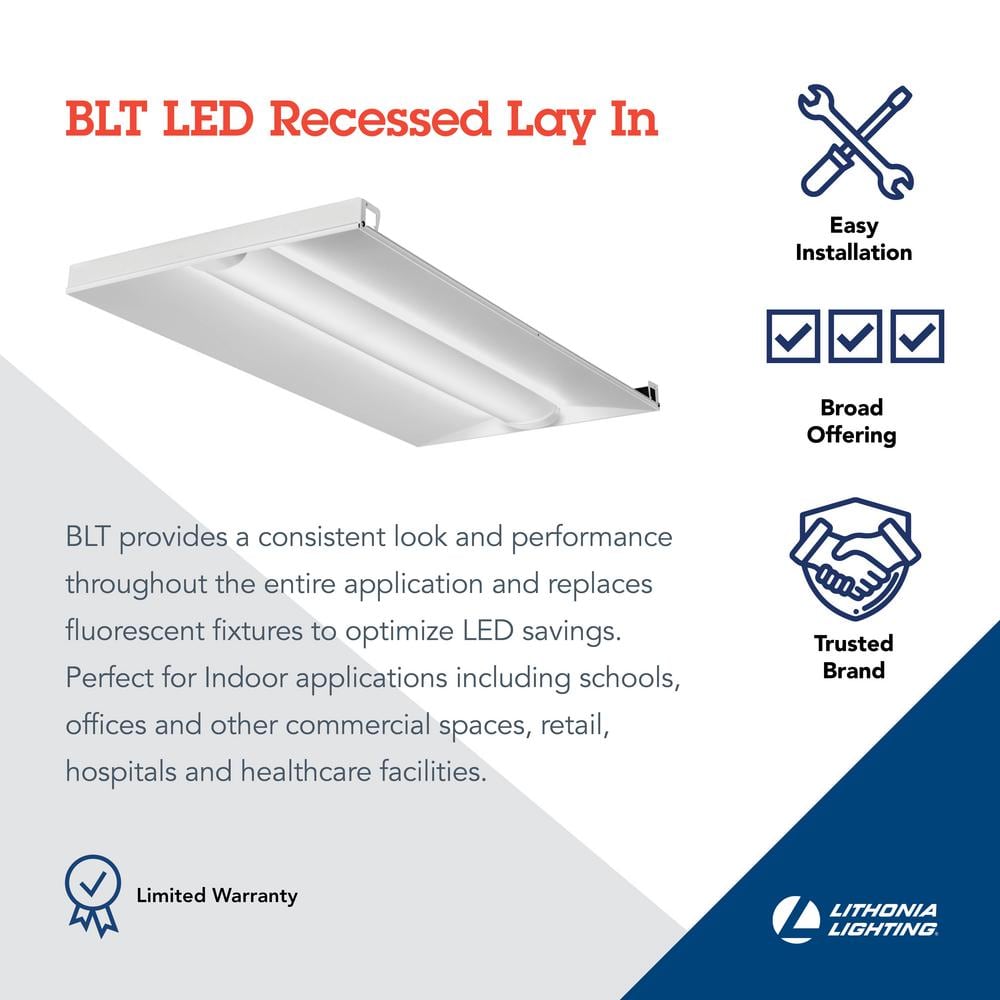 Lithonia Lighting 34-Watt White Integrated LED Troffer