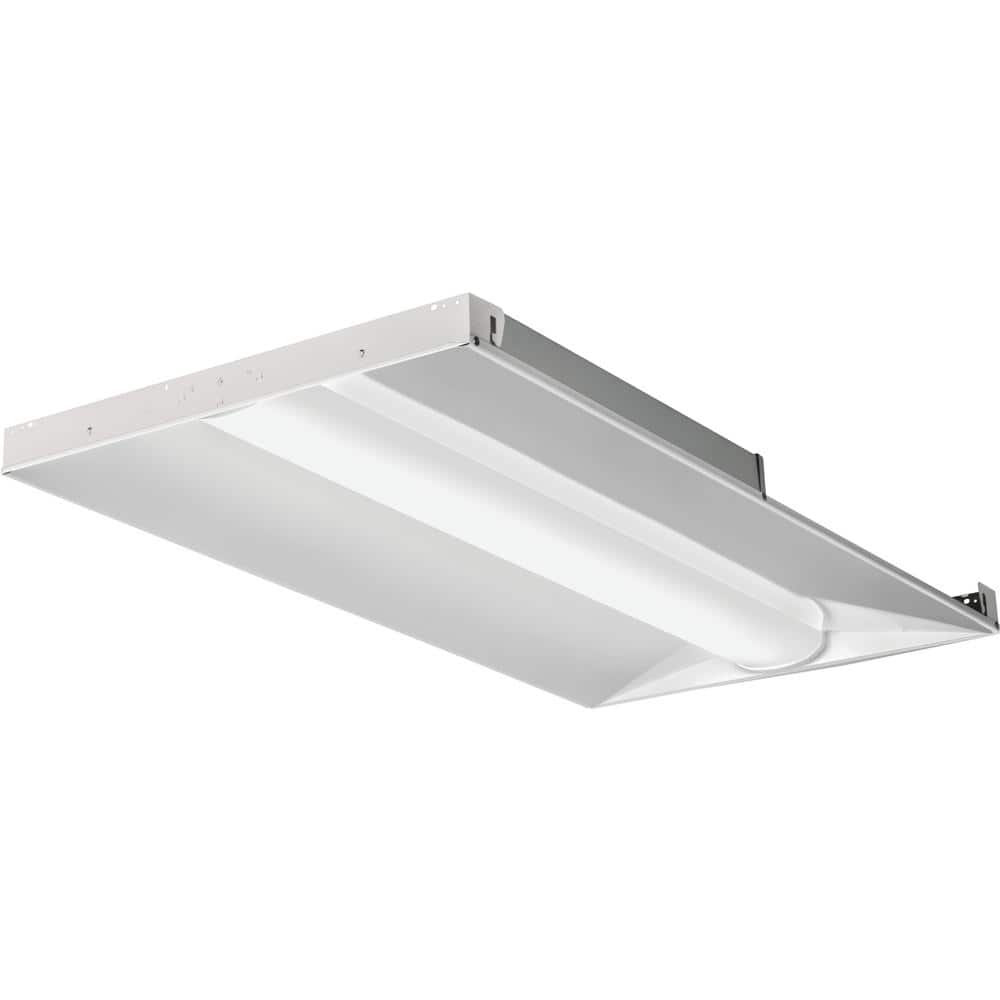 Lithonia Lighting Contractor Select 2 ft. x 4 ft. 128-Watt Integrated LED White 4000 Lumens 4000K Curved Center Basket Troffer (1-Pack)