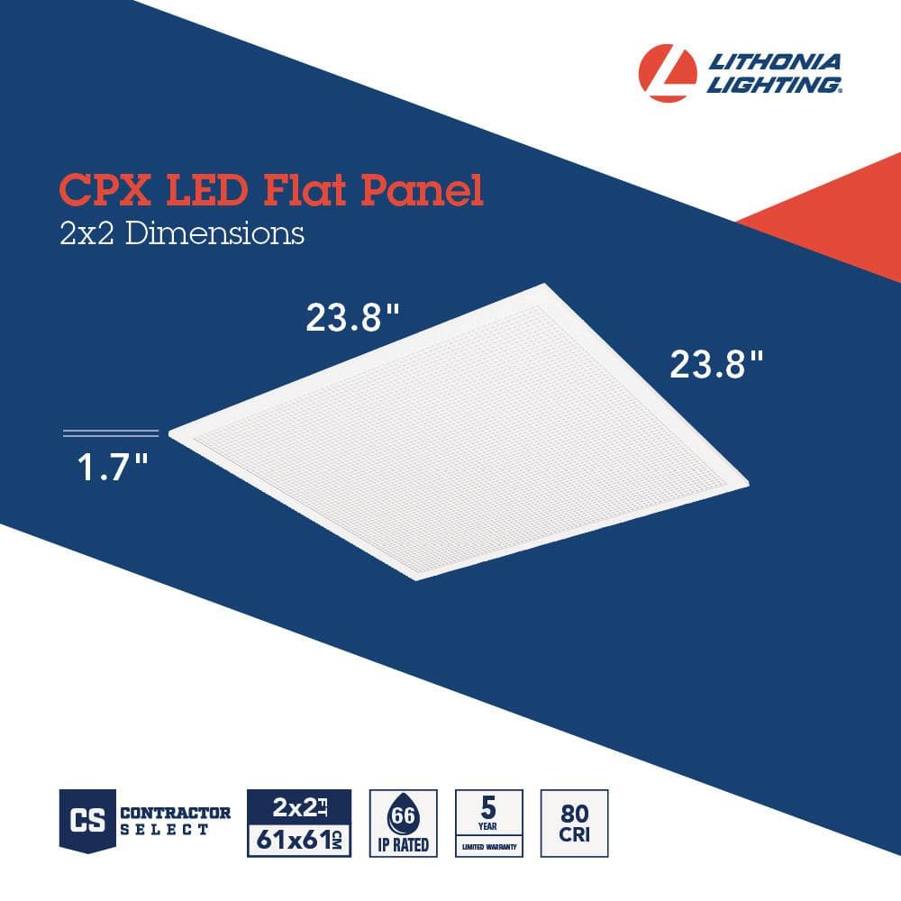 Lithonia Lighting Contractor Select CPX A12 Lens 2 ft. x 2 ft. 3200 Lumens Integrated LED Panel Light, 4000K