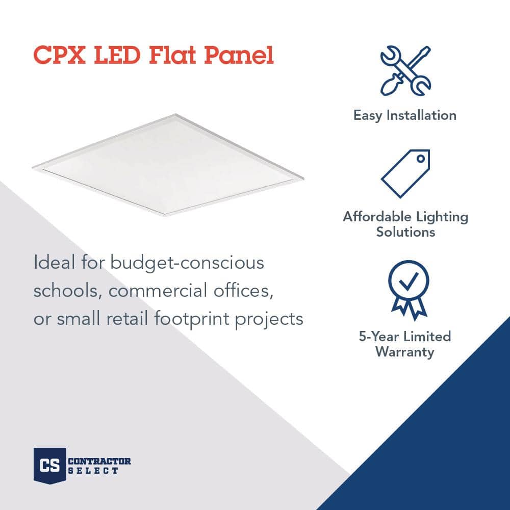 Lithonia Lighting Contractor Select CPX A12 Lens 2 ft. x 2 ft. 3200 Lumens Integrated LED Panel Light, 4000K