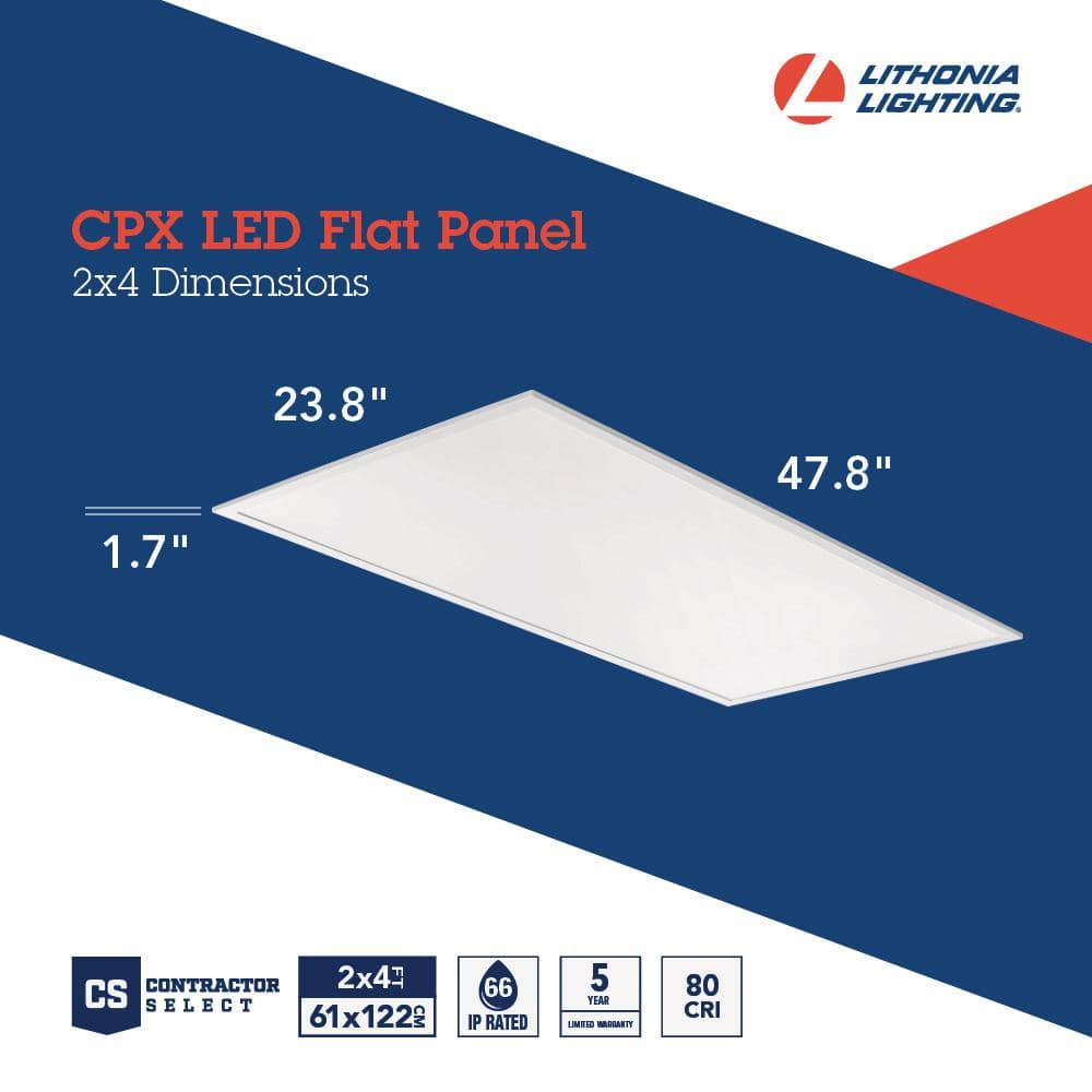 Lithonia Lighting Contractor Select CPX 2 ft. x 4 ft. White Integrated LED 4692 Lumens Flat Panel Light, 4000K