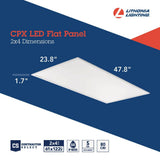 Lithonia Lighting CPX 23.8 in x 47.8 in. 200-Watt Equivalence 4000 Lumen Integrated LED White Troffer Light 4000K (2-Pack)