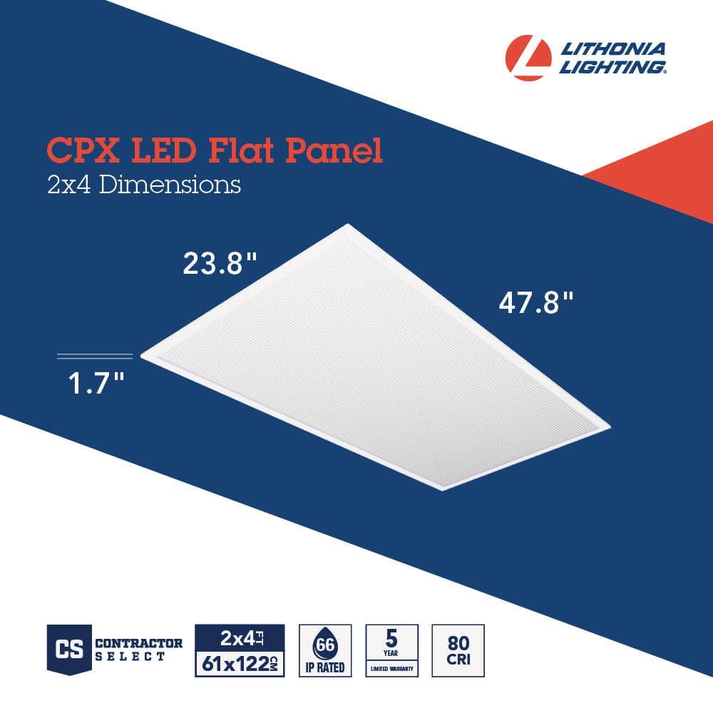 Lithonia Lighting CPX A12 Lens 2 ft. x 4 ft. 128-Watt Equivalent Adjustable Lumens Integrated LED White Troffer Light with Switchable CCT
