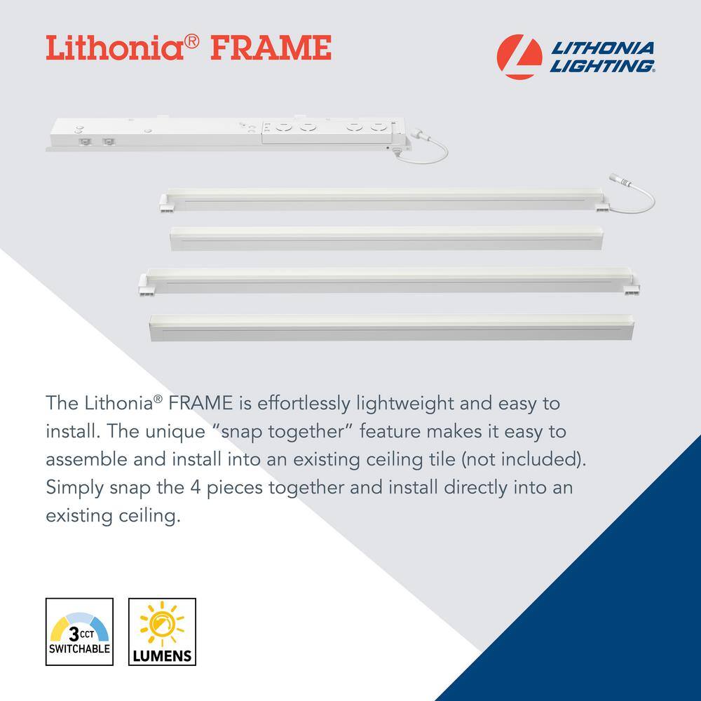Lithonia Lighting Contractor Select LFRM 23.78 in. x 47.76 in. 4000/5000/6000 Lumens 3500K/4000K/5000K White Integrated LED Troffer Light