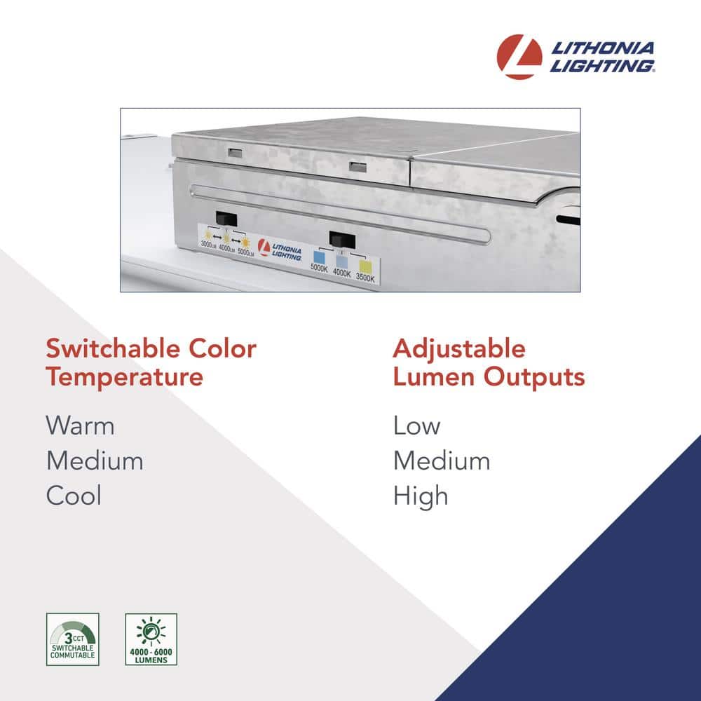 Lithonia Lighting Contractor Select STAKS 2 ft. x 4 ft. 4000/5000/6000 Lumens White Integrated LED Troffer