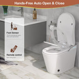 Logmey Smart Elongated Bidet Toilet with Auto Flush & Heated Seat in White