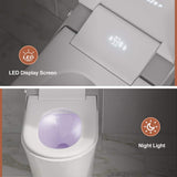 Logmey Smart Elongated Bidet Toilet with Auto Flush & Heated Seat in White