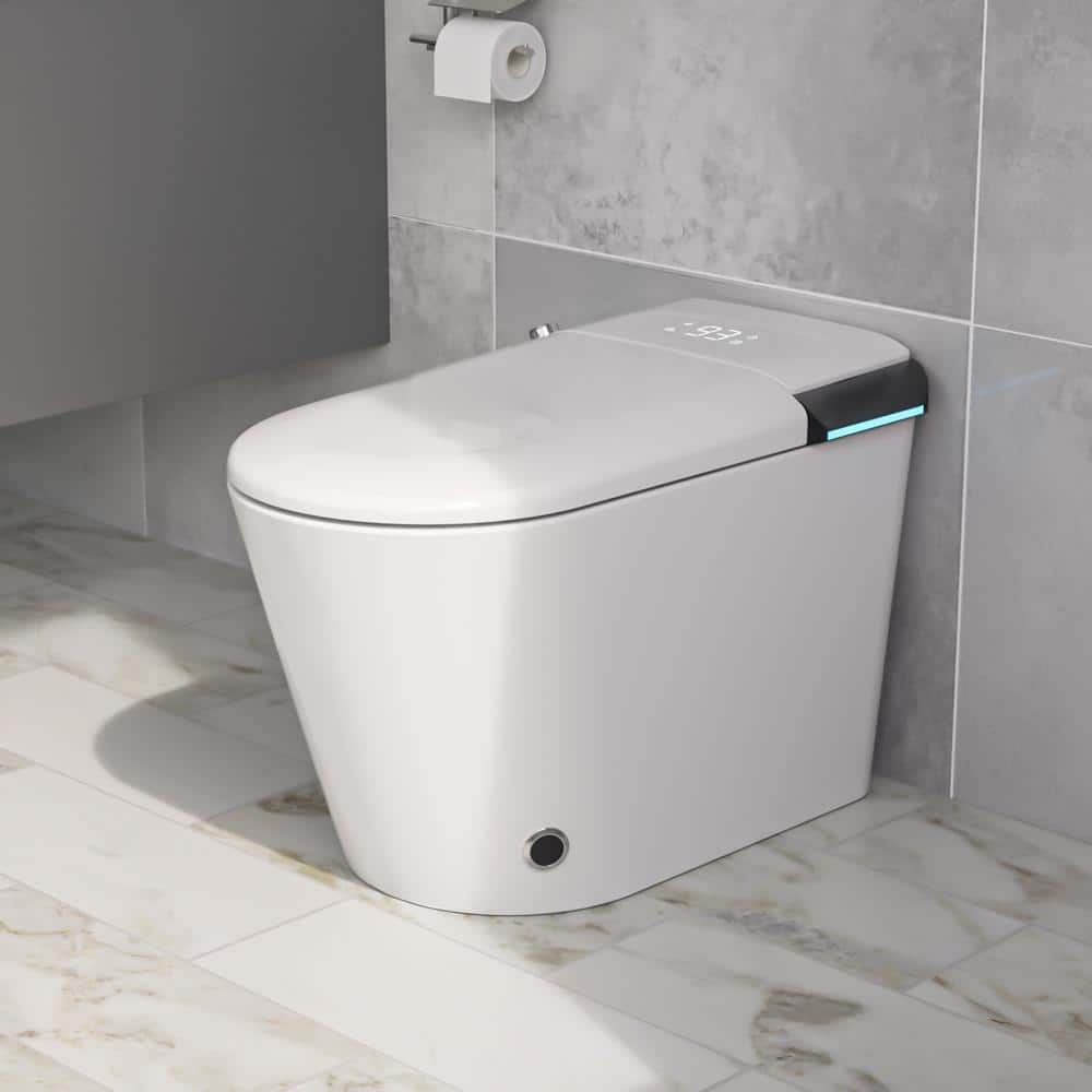 Logmey Smart Elongated Bidet Toilet with Auto Features and Aromatherapy - White