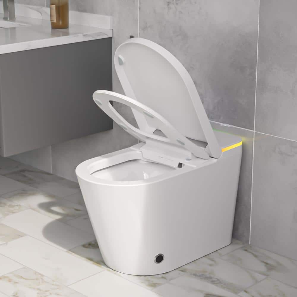 Logmey Smart Elongated Bidet Toilet with Mood Light and Auto Features