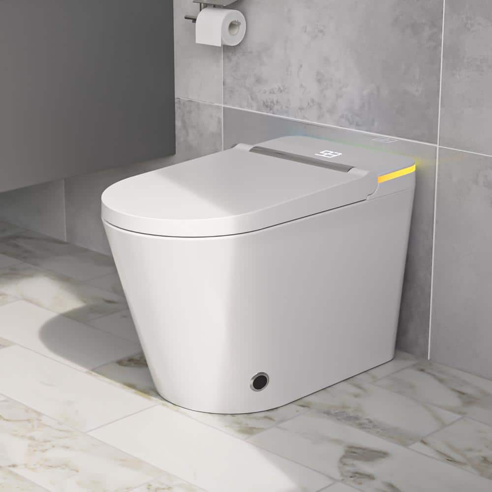 Logmey Smart Elongated Bidet Toilet with Mood Light and Auto Features