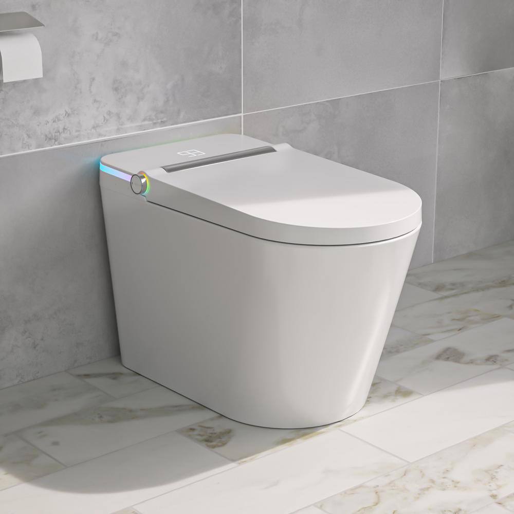 Logmey Smart Elongated Bidet Toilet with Mood Light and Auto Features
