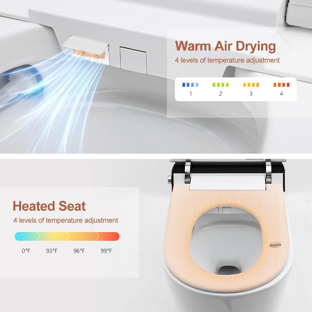 Logmey Elongated Smart Toilet | Heated Seat, Auto Flush, Night Light, Remote Control | MT-7G610