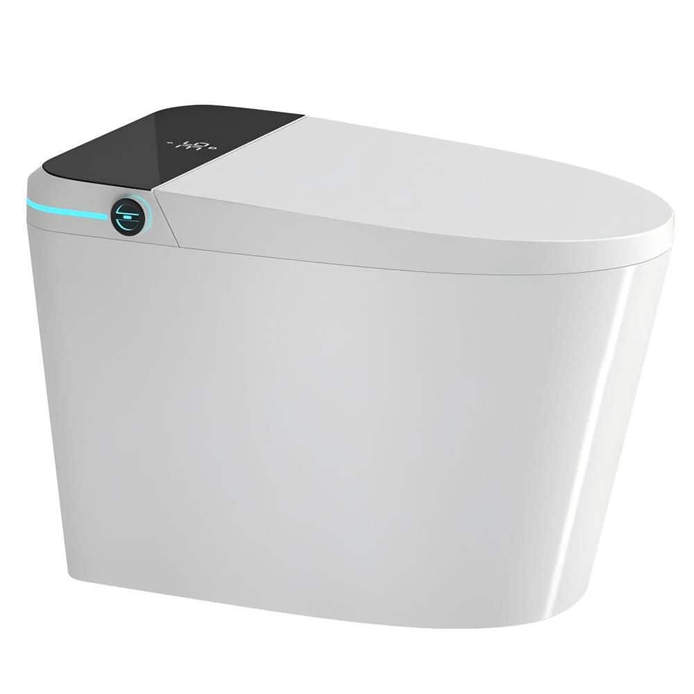 LORDEAR White Smart Elongated Toilet Bidet with Auto Open/Close and LED Display