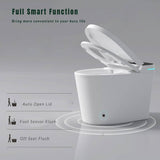 LORDEAR White Smart Elongated Toilet Bidet with Auto Open/Close and LED Display