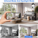 Lukyamzn Wireless Indoor Plug-in WiFi Security Camera with Color Night Vision 2-Way Audio 5G Light Bulb Security Camera, White