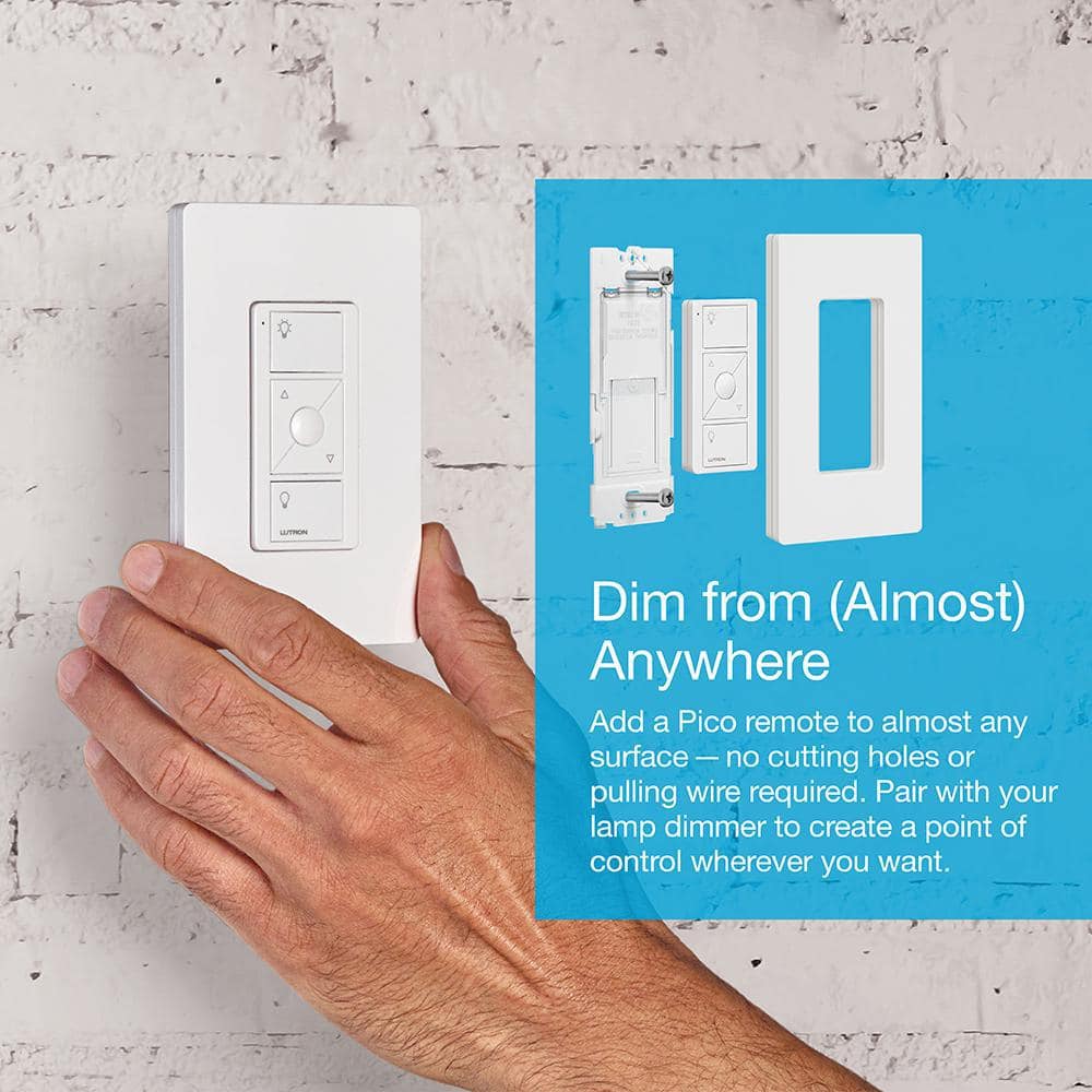 Lutron Caseta Smart Lighting Lamp Dimmer Switch Starter Kit with Smart Hub (P-BDG-PKG1P)