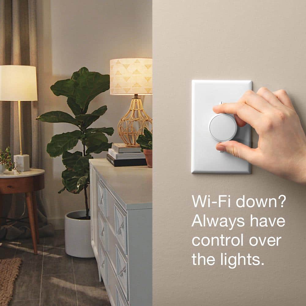 Lutron Aurora Smart Bulb Dimmer Switch for Paddle Switches, for Philips Hue Smart Bulbs, White (Z3-1BRL-PKGD-WH)
