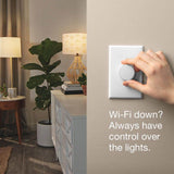Lutron Aurora Smart Bulb Dimmer Switch for Paddle Switches, for Philips Hue Smart Bulbs, White (Z3-1BRL-PKGD-WH)