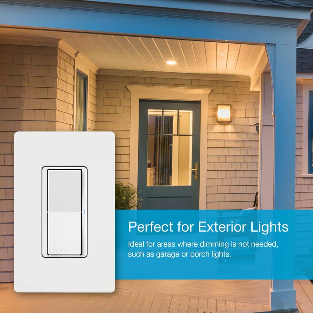 Lutron Claro Smart Switch for Caseta, On/Off Control of Lights/Fans, 5-Amp/Neutral Wire Required, White (DVRF-5NS-WH-R)