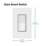 Lutron Claro Smart Switch for Caseta, On/Off Control of Lights/Fans, 5-Amp/Neutral Wire Required, White (DVRF-5NS-WH-R)