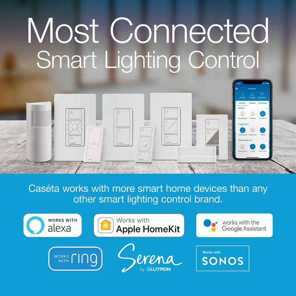 Lutron Caseta Smart Lighting Dimmer Switch and Pico Wall-Mounting Starter Kit with Smart Hub (CASETA-PICOMOUNT-BNDL)