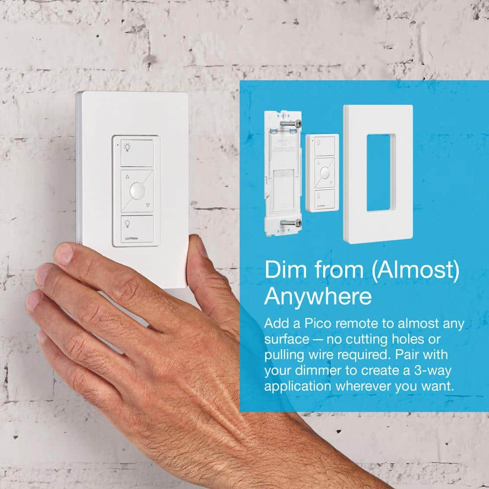 Lutron Caseta Smart Lighting Dimmer Switch and Pico Wall-Mounting Starter Kit with Smart Hub (CASETA-PICOMOUNT-BNDL)