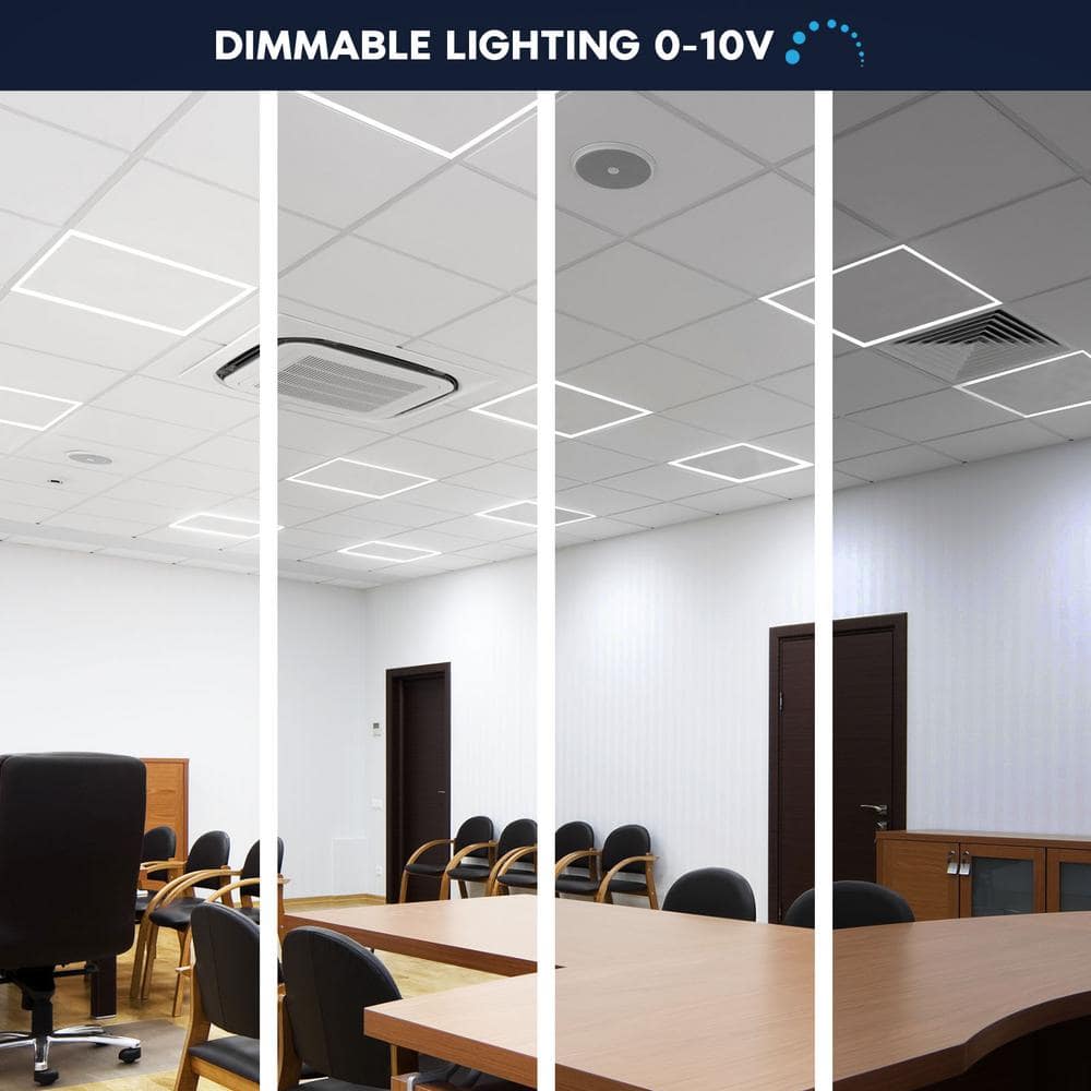 LUXRITE 2 ft. x 2 ft. Frame LED Panel Lights, 5CCT, 2600/3900/5200 Lumens, 20-Watt/30-Watt/40-Watt, Dimmable, Damp Rated, ETL