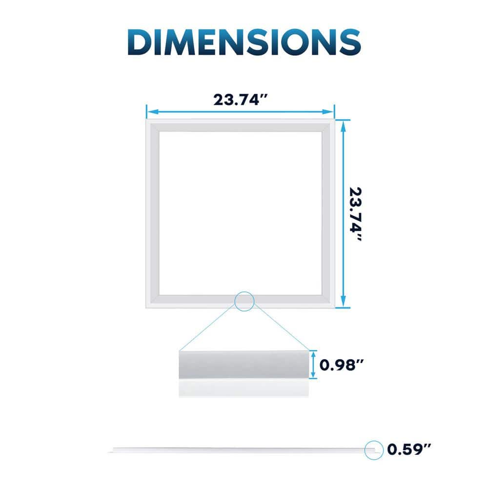 LUXRITE 2 ft. x 2 ft. Frame LED Panel Lights, 5CCT, 2600/3900/5200 Lumens, 20-Watt/30-Watt/40-Watt, Dimmable, Damp Rated, ETL