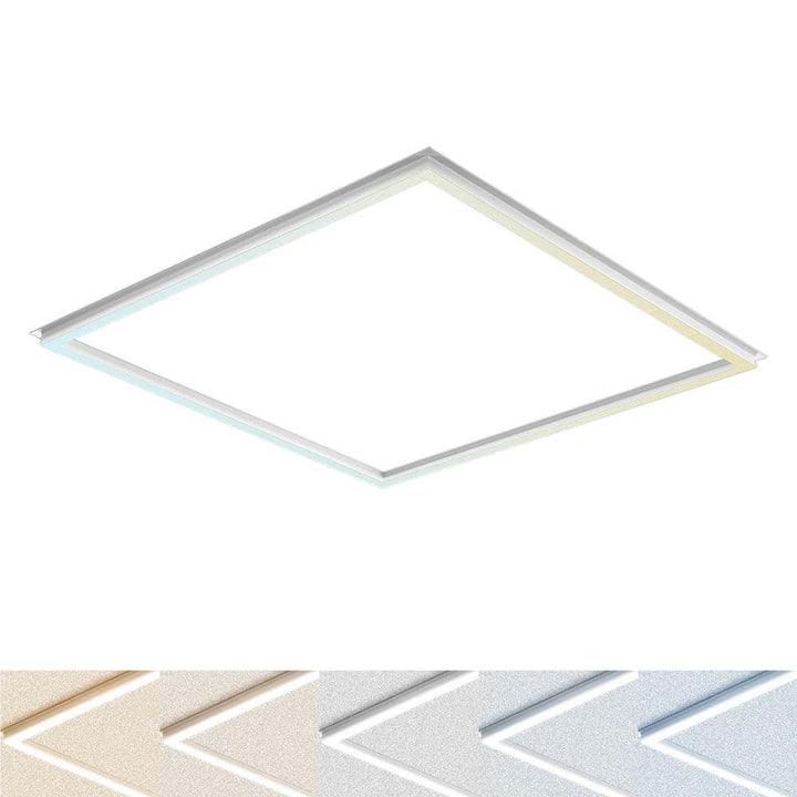 LUXRITE 2 ft. x 2 ft. Frame LED Panel Lights, 5CCT, 2600/3900/5200 Lumens, 20-Watt/30-Watt/40-Watt, Dimmable, Damp Rated, ETL