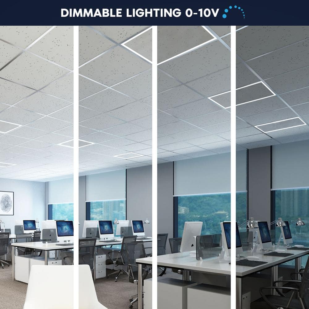 LUXRITE 2 ft. x 4 ft. Frame LED Panel Lights, 5CCT, 5200/6500/7800 Lumens, 40W/50W/60 Watt, Dimmable, Damp Rated, ETL 4 Pack