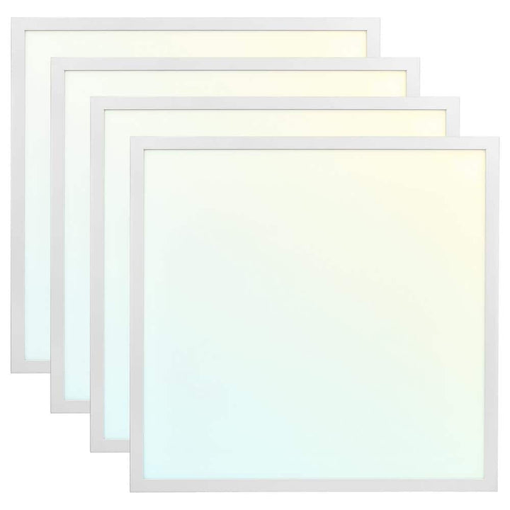 LUXRITE 2 ft. x 2 ft. Integrated LED Flat Panel Light 30/35/40-Watt 3 Color Selectable, 3750/4375/5000 Lumens ETL DLC (4-Pack)