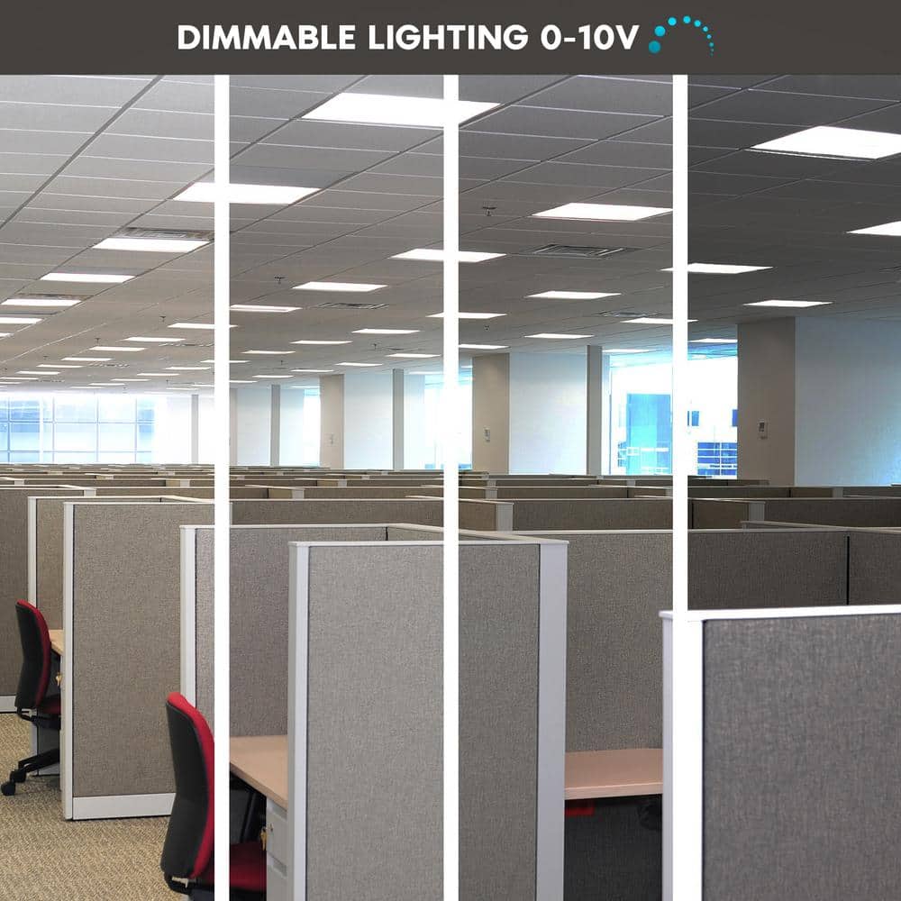 LUXRITE 2 ft. x 2 ft. Integrated LED Flat Panel Light 30/35/40-Watt 3 Color Selectable, 3750/4375/5000 Lumens ETL DLC (4-Pack)