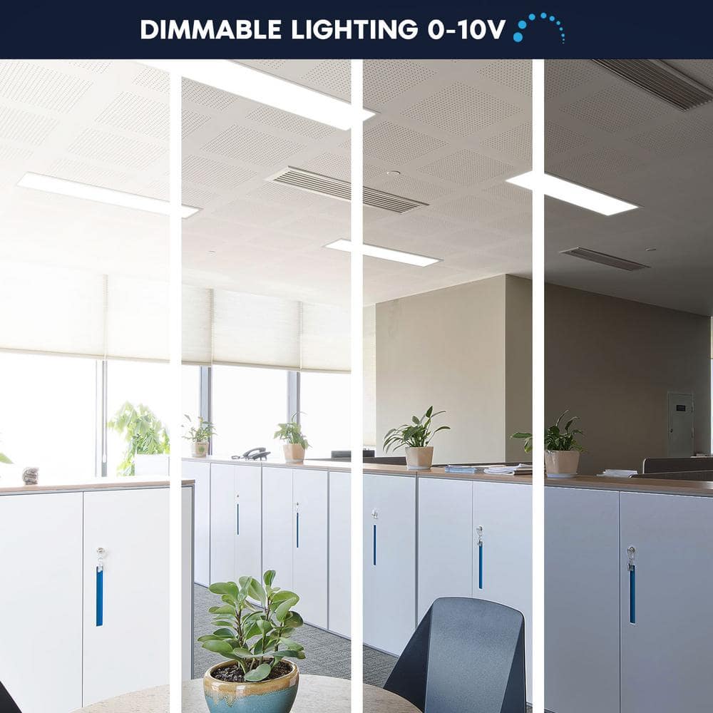 LUXRITE 1 x 4 ft. 3750/4375/5000 Lumen Integrated LED Panel Light 3 Color Options 3500K/4000K/5000K Dimmable 30/35/40W 4-Pack