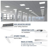 LUXRITE 2 x 2 ft. Integrated LED Flat Panel Light 5-CCT 3000K - 6500K, 20/30/40W, 5000-Lumens 0-10V Dimmable DLC and ETL 2-Pack