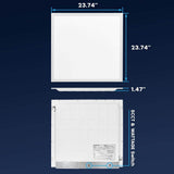 LUXRITE 2 x 2 ft. Integrated LED Flat Panel Light 5-CCT 3000K - 6500K, 20/30/40W, 5000-Lumens 0-10V Dimmable DLC and ETL 2-Pack