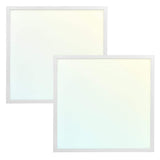 LUXRITE 2 x 2 ft. Integrated LED Flat Panel Light 5-CCT 3000K - 6500K, 20/30/40W, 5000-Lumens 0-10V Dimmable DLC and ETL 2-Pack