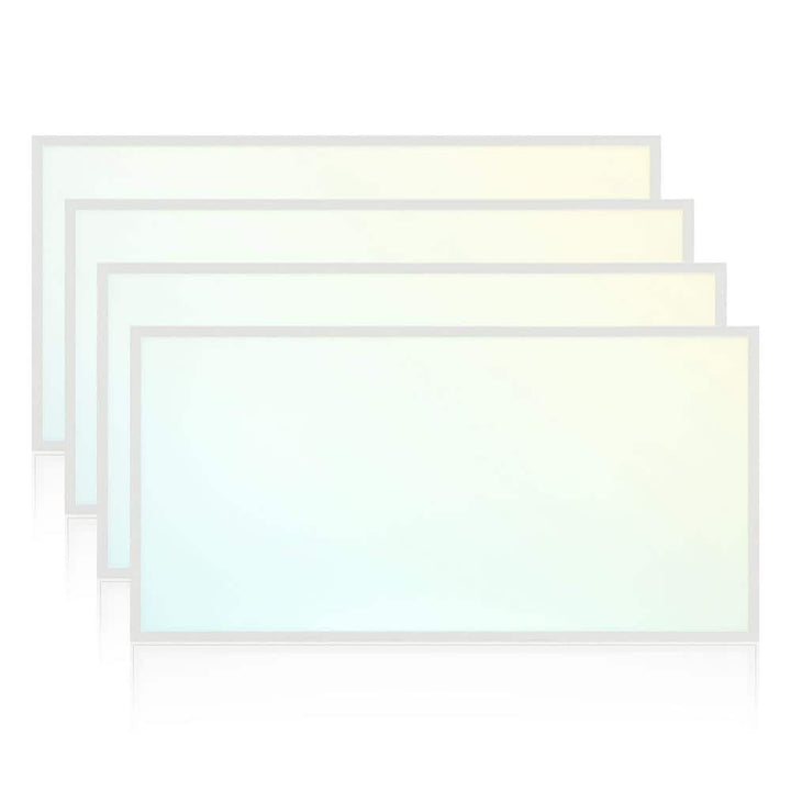 LUXRITE 2 x 4 ft. Integrated LED Flat Panel Light 5CCT 3000K - 6500K, 30 /40 /50W, 6250 Lumens, 0-10-Votls Dimmable ETL 4-Pack