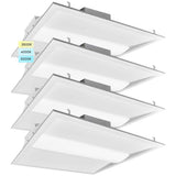 LUXRITE 2 ft. x 2 ft. 2500/3750/5000 Lumens Integrated LED Panel Light 3 Color Options 3500K/4000K/5000K Dimmable (4-Pack)