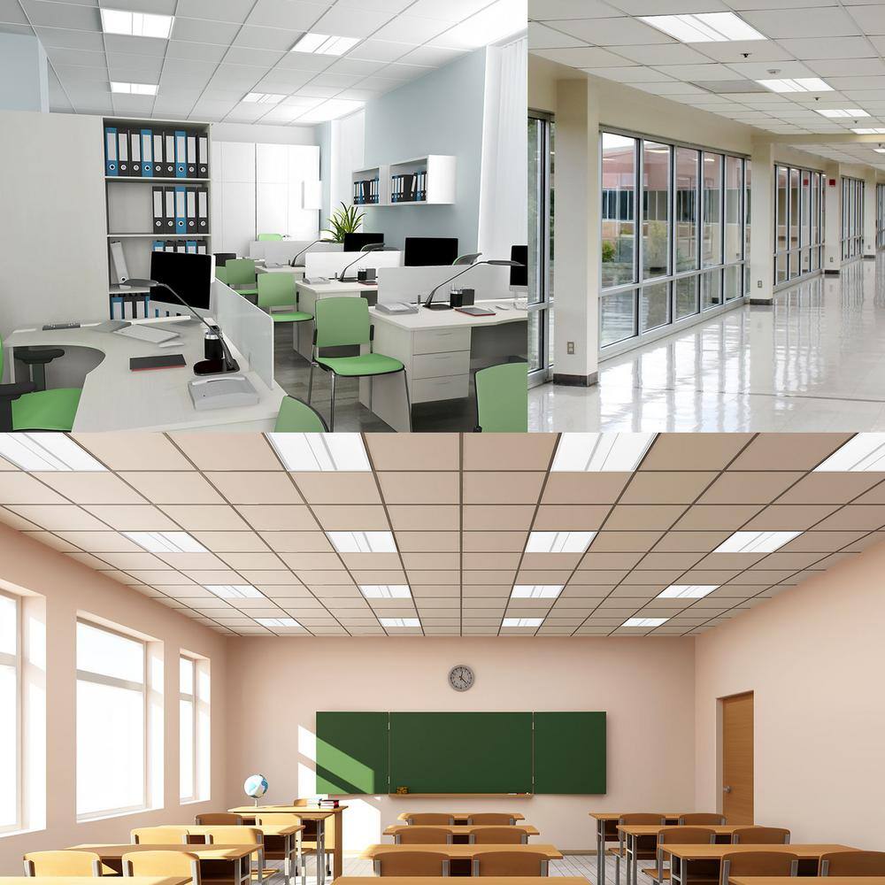 LUXRITE 2 ft. x 2 ft. 2750/3300/3850 Lumens Integrated LED Panel-Light 3 Color Options 3500K/4000K/5000K Dimmable (2-Pack)