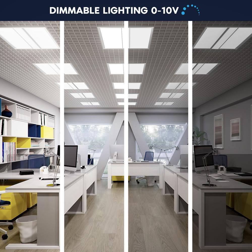 LUXRITE 2 ft. x 2 ft. 2750/3300/3850 Lumens Integrated LED Panel-Light 3 Color Options 3500K/4000K/5000K Dimmable (2-Pack)