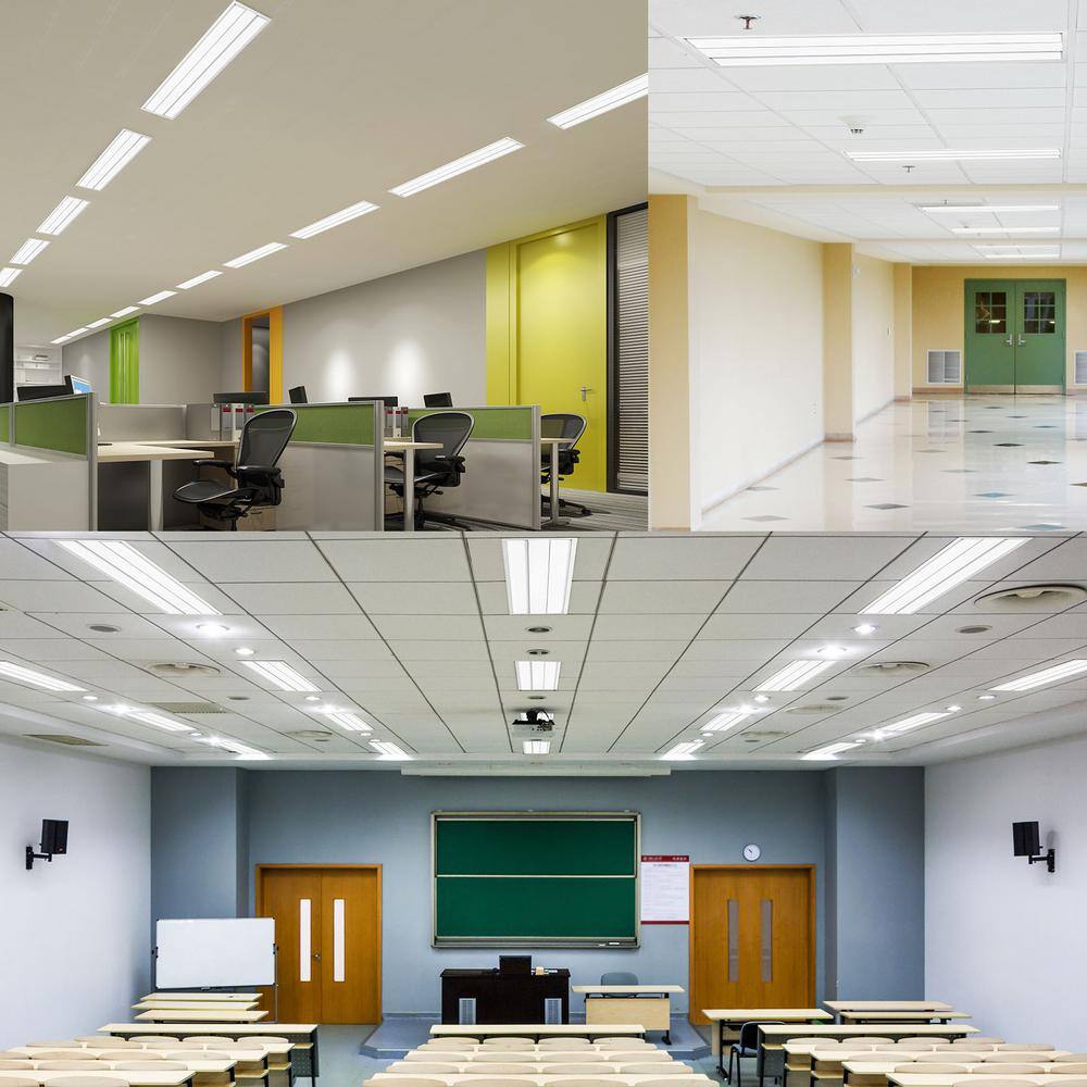 LUXRITE 1 ft. x 4 ft. 2750/3300/3850 Lumens Integrated LED Panel-Light 3 Color Options 3500K/4000K/5000K Dimmable (4-Pack)
