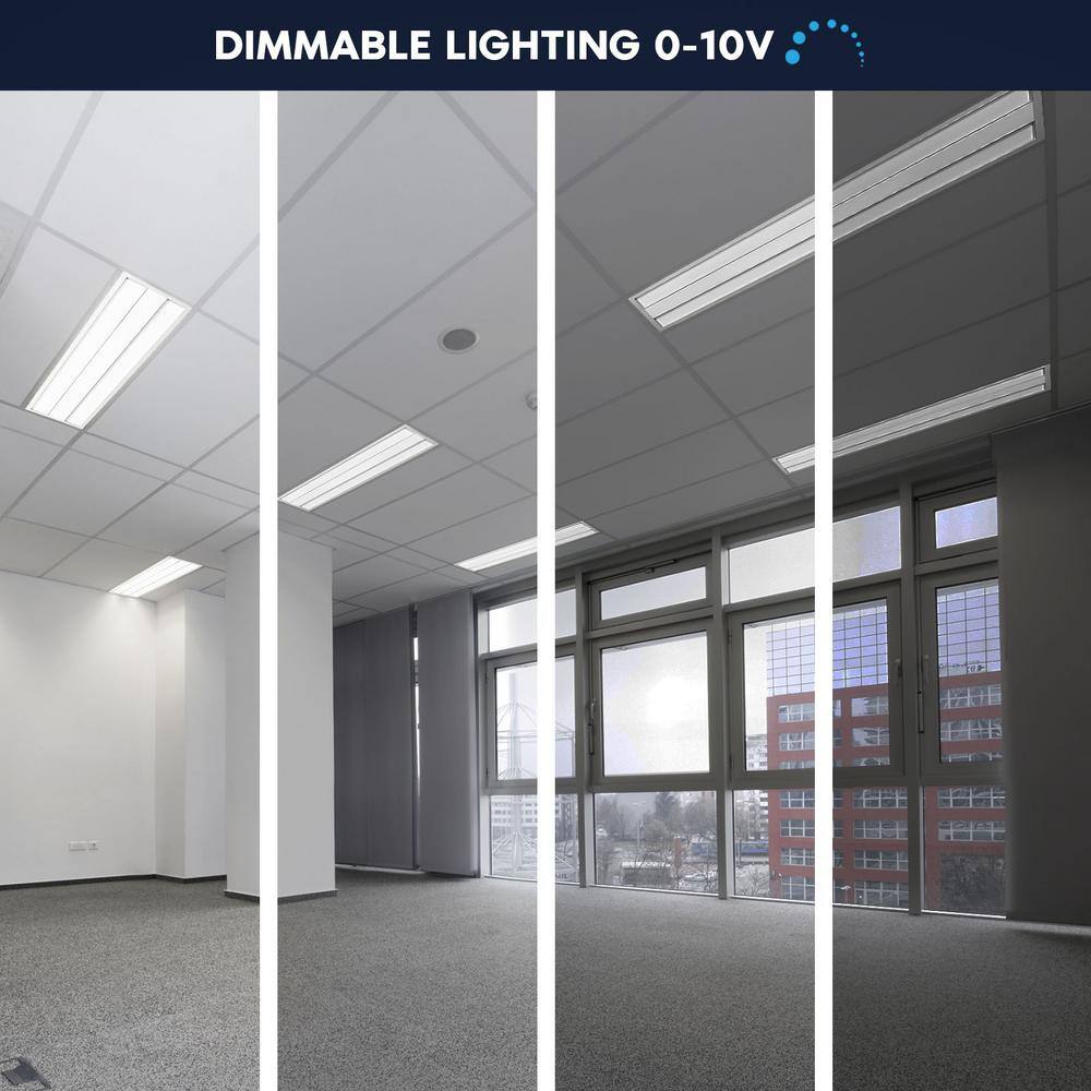 LUXRITE 1 ft. x 4 ft. 2750/3300/3850 Lumens Integrated LED Panel-Light 3 Color Options 3500K/4000K/5000K Dimmable (4-Pack)