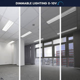LUXRITE 1 ft. x 4 ft. 2750/3300/3850 Lumens Integrated LED Panel-Light 3 Color Options 3500K/4000K/5000K Dimmable (4-Pack)